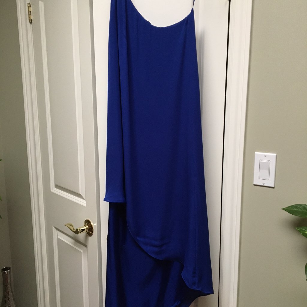 Asymmetrical One-Shoulder Silk Dress, Us 4, Nwt